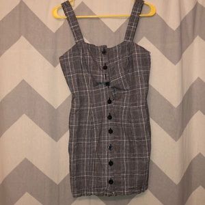 Forever 21 blue gray plaid dress